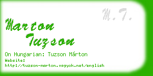 marton tuzson business card