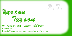 marton tuzson business card